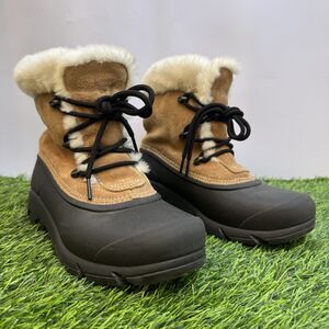 Sorel Snow Angel Lace Winter Boots NL1810-234 Tan Waterproof Womens Size 7 US
